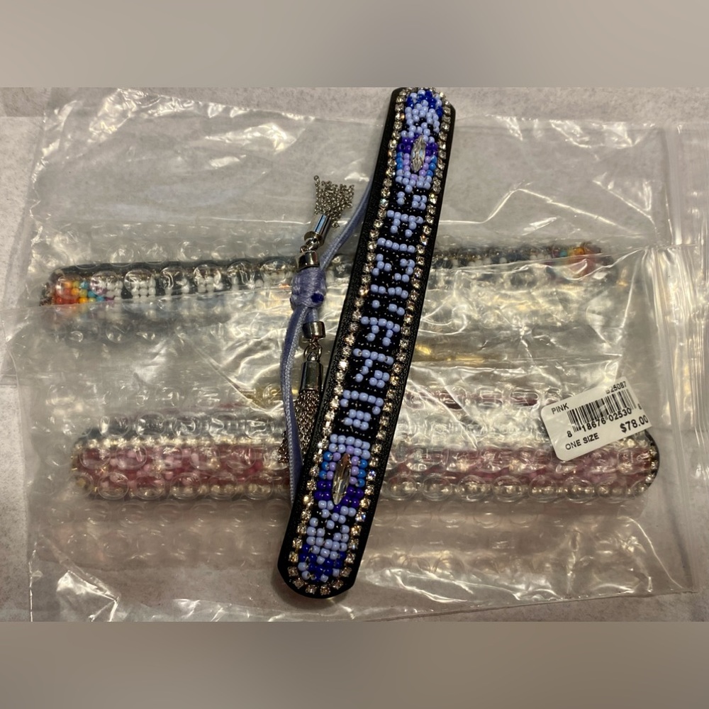 3 Rebecca Minkoff Bracelets & Carrier BAG, LOVE, DREAMER & LOVE IS LOVE ❤️